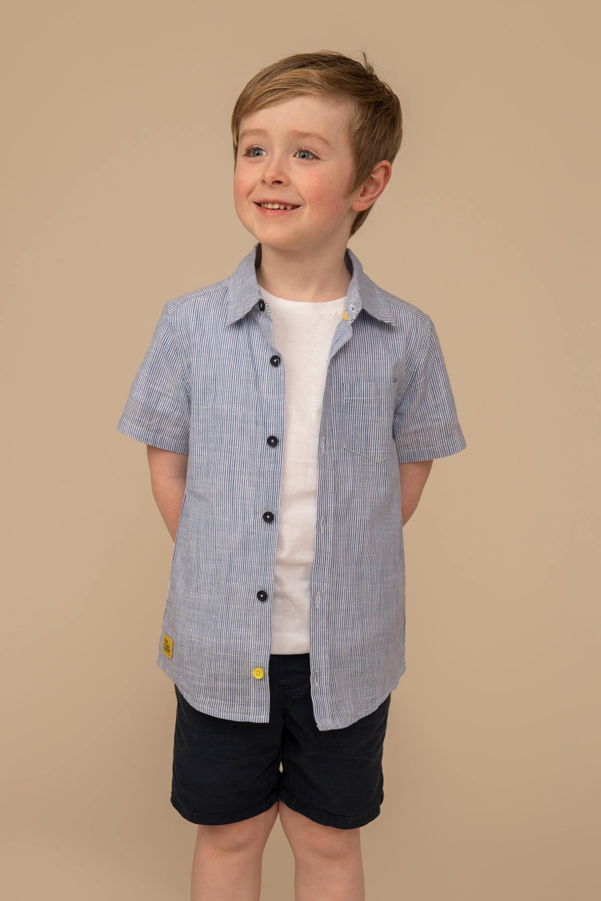 Elliot Short Sleeve Shirt - Blue Stripe - Lighthouse