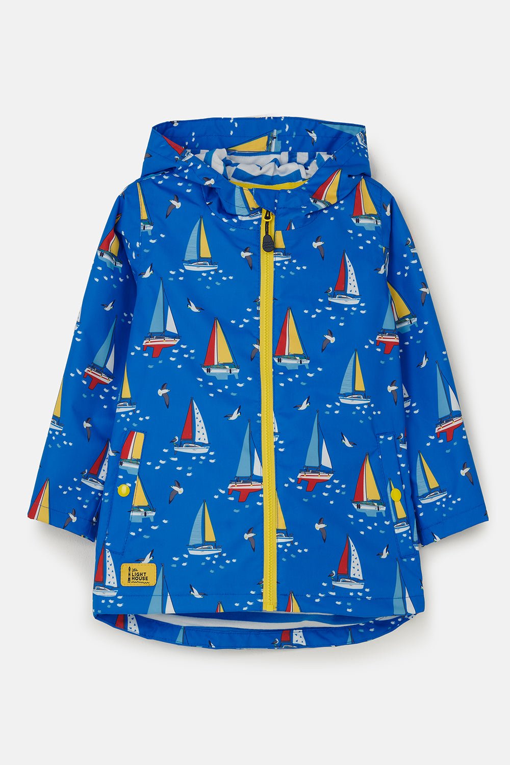 Ethan boys' waterproof jacket, Blue Boat Print