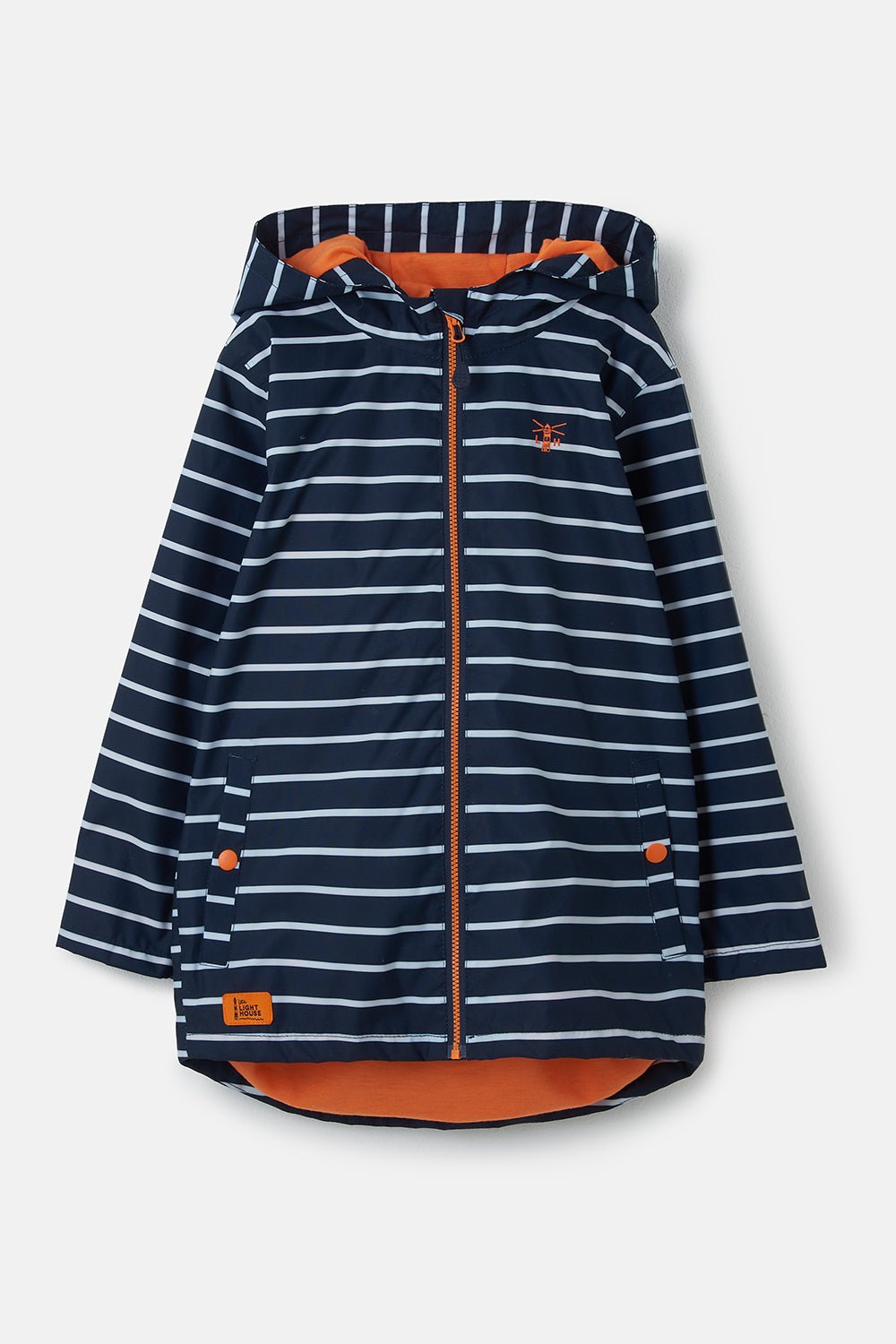 Ethan boys' waterproof jacket, Navy Stripe