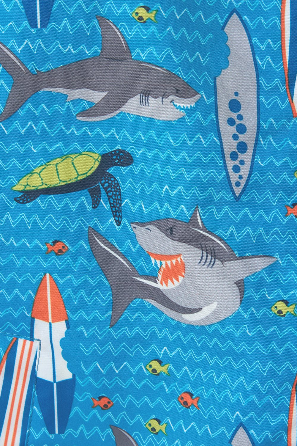 Ethan boys' waterproof jacket, Shark Surf Print