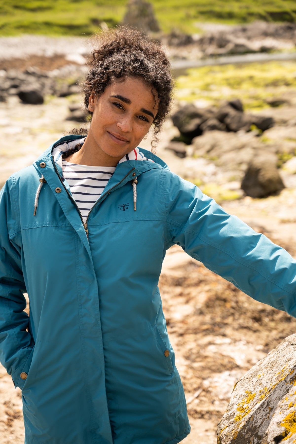 Eva Long Coat - Peacock-Lighthouse