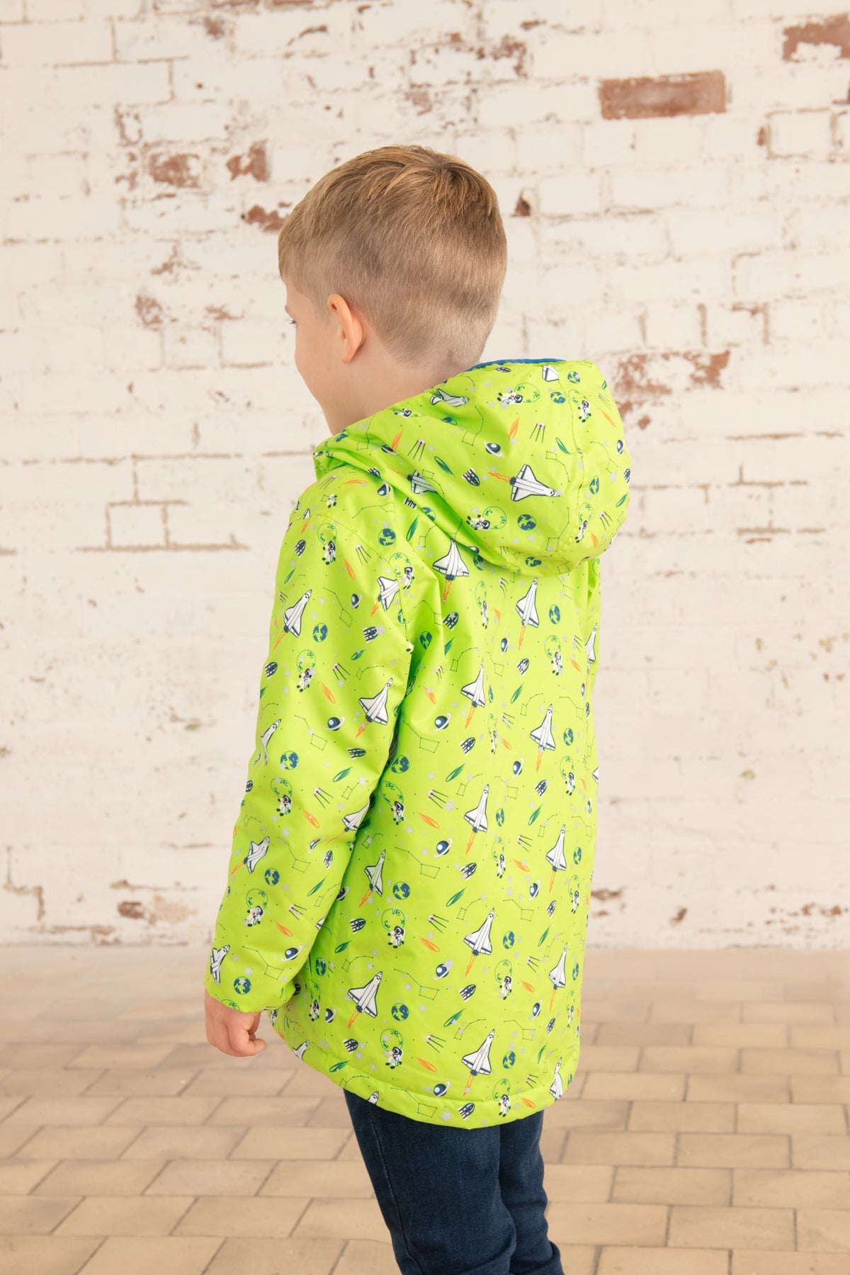 Finlay Coat - Lime Space Print-Lighthouse