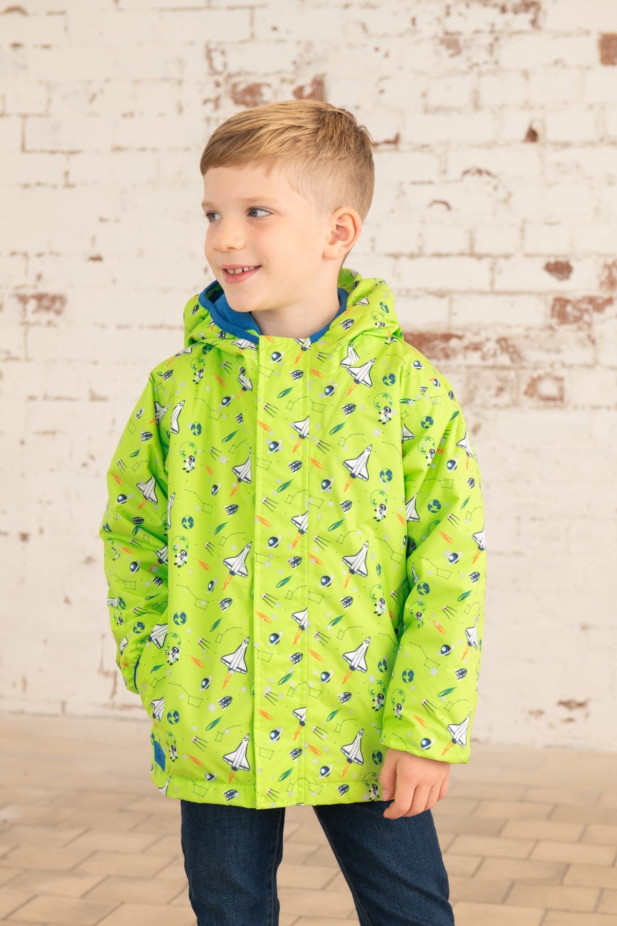 Finlay Coat - Lime Space Print-Lighthouse