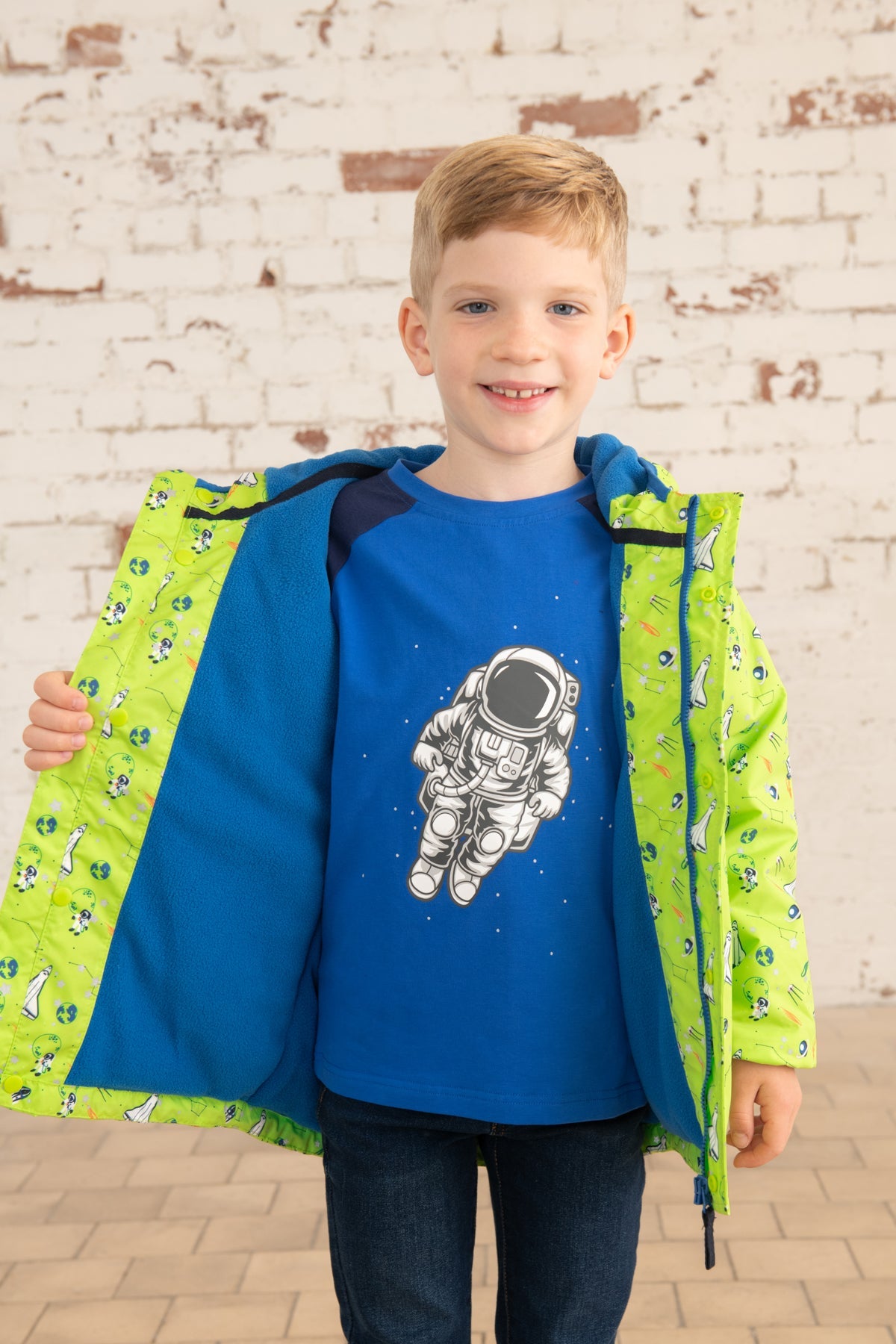 Finlay Coat - Lime Space Print