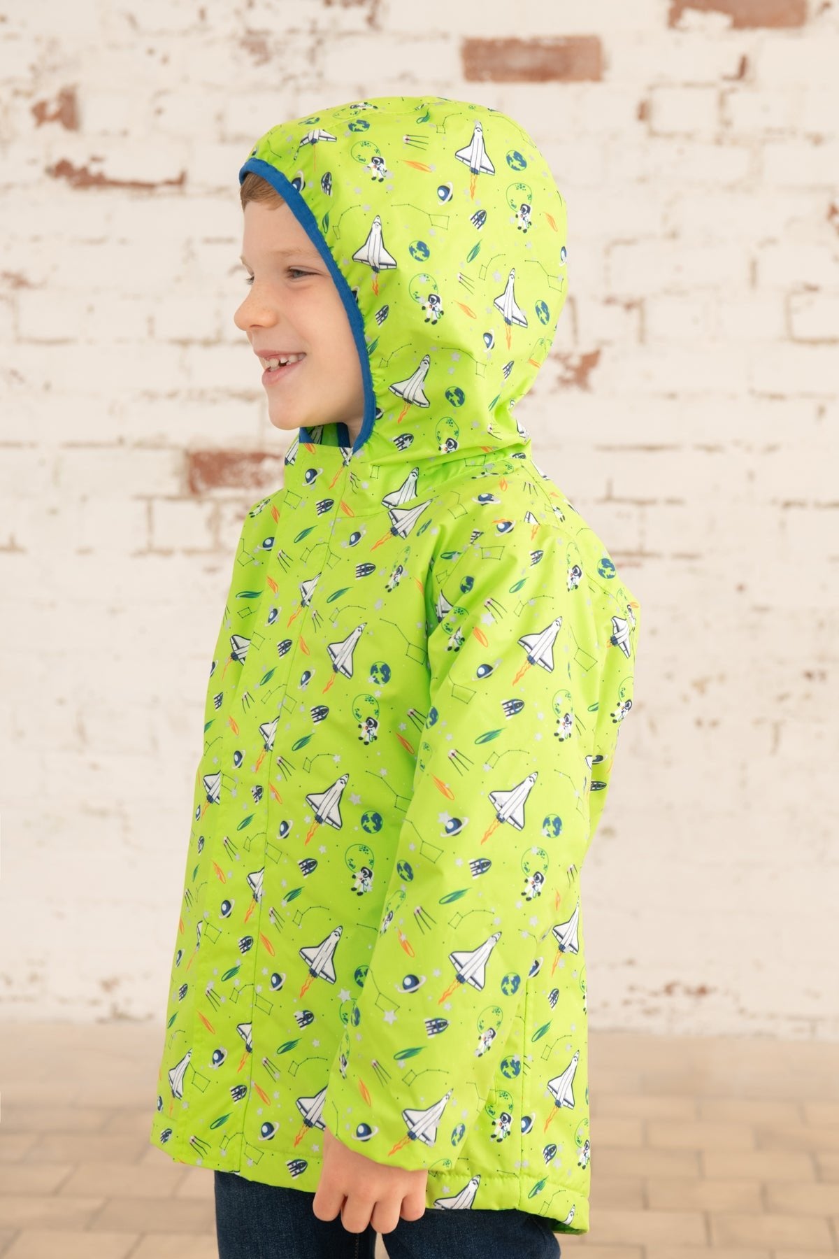 Finlay Coat - Lime Space Print-Lighthouse