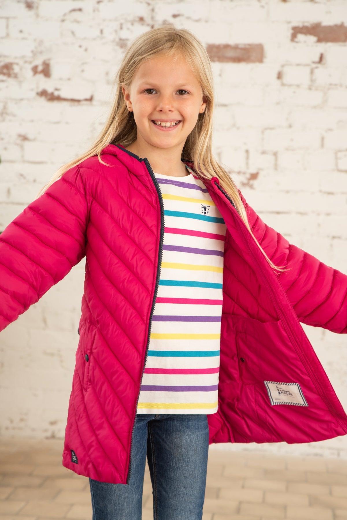 Girls pink deals padded coat