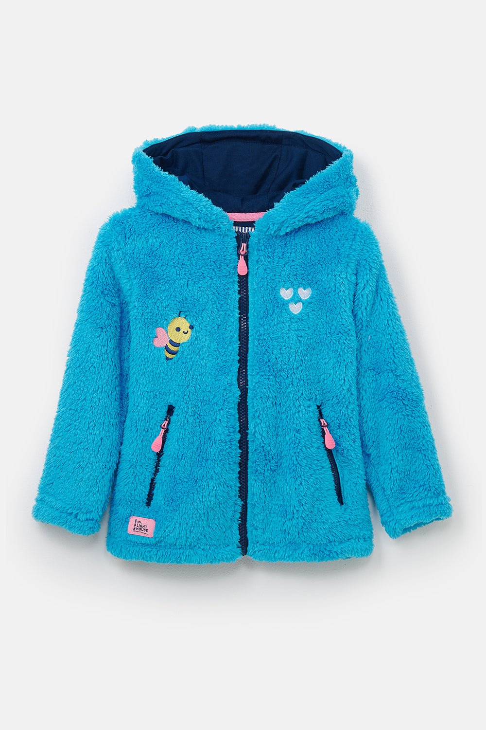 Gracie Sherpa Fleece - Bright Teal Bee - Lighthouse