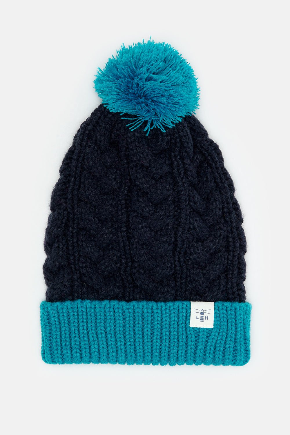 Hannah Bobble Hat - Teal Navy-Lighthouse