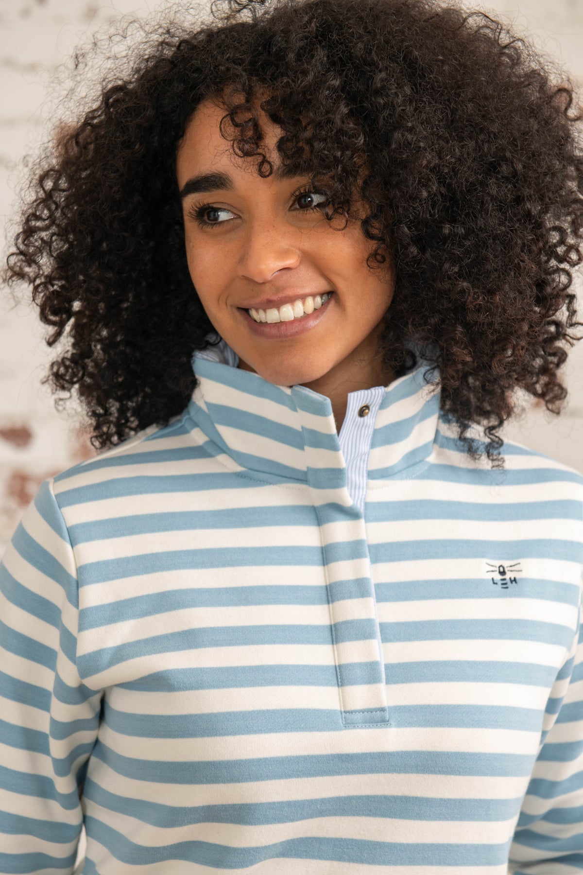 Haven women's Sweatshirt, Pale Blue Stripe