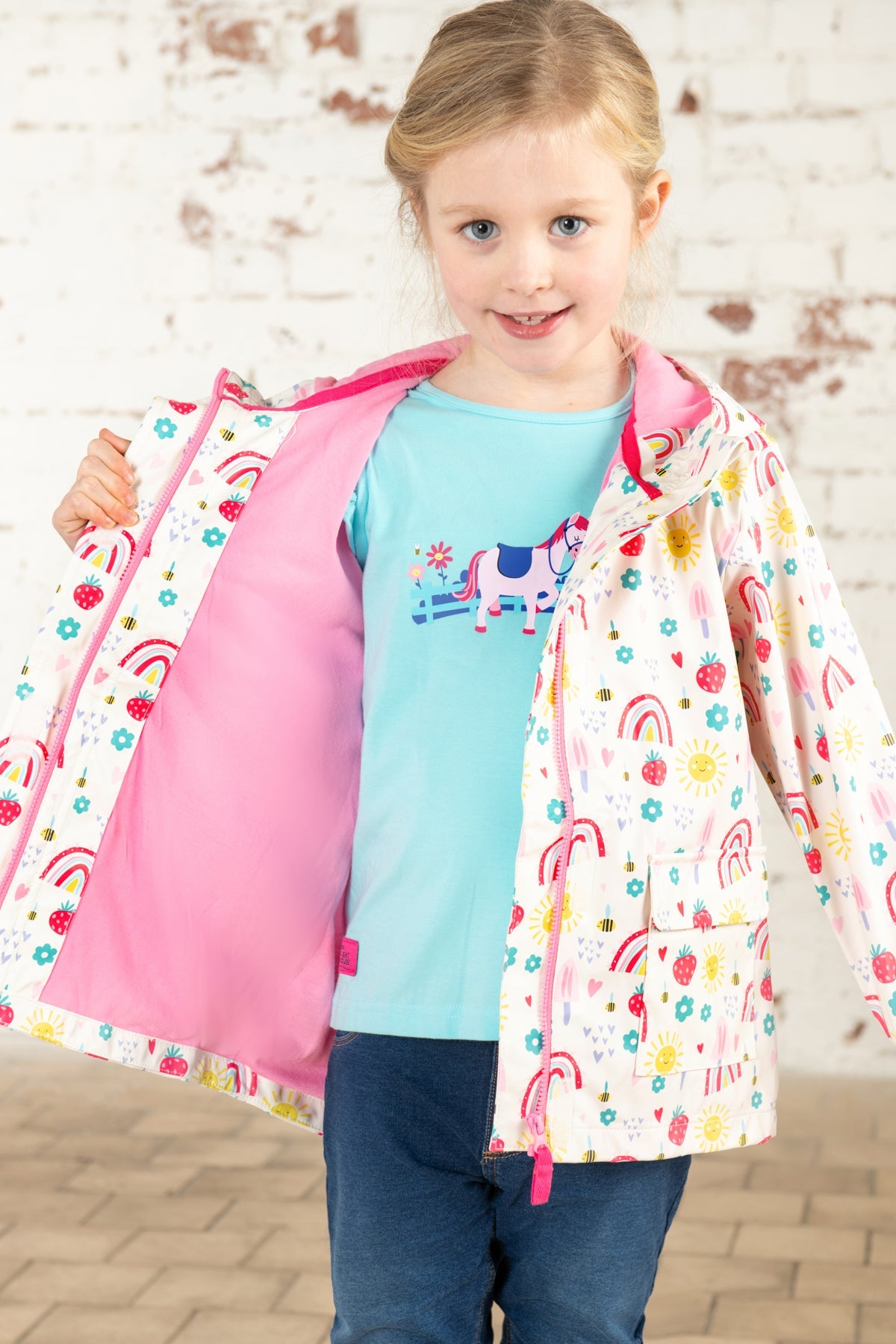 Rainbow girls coat online