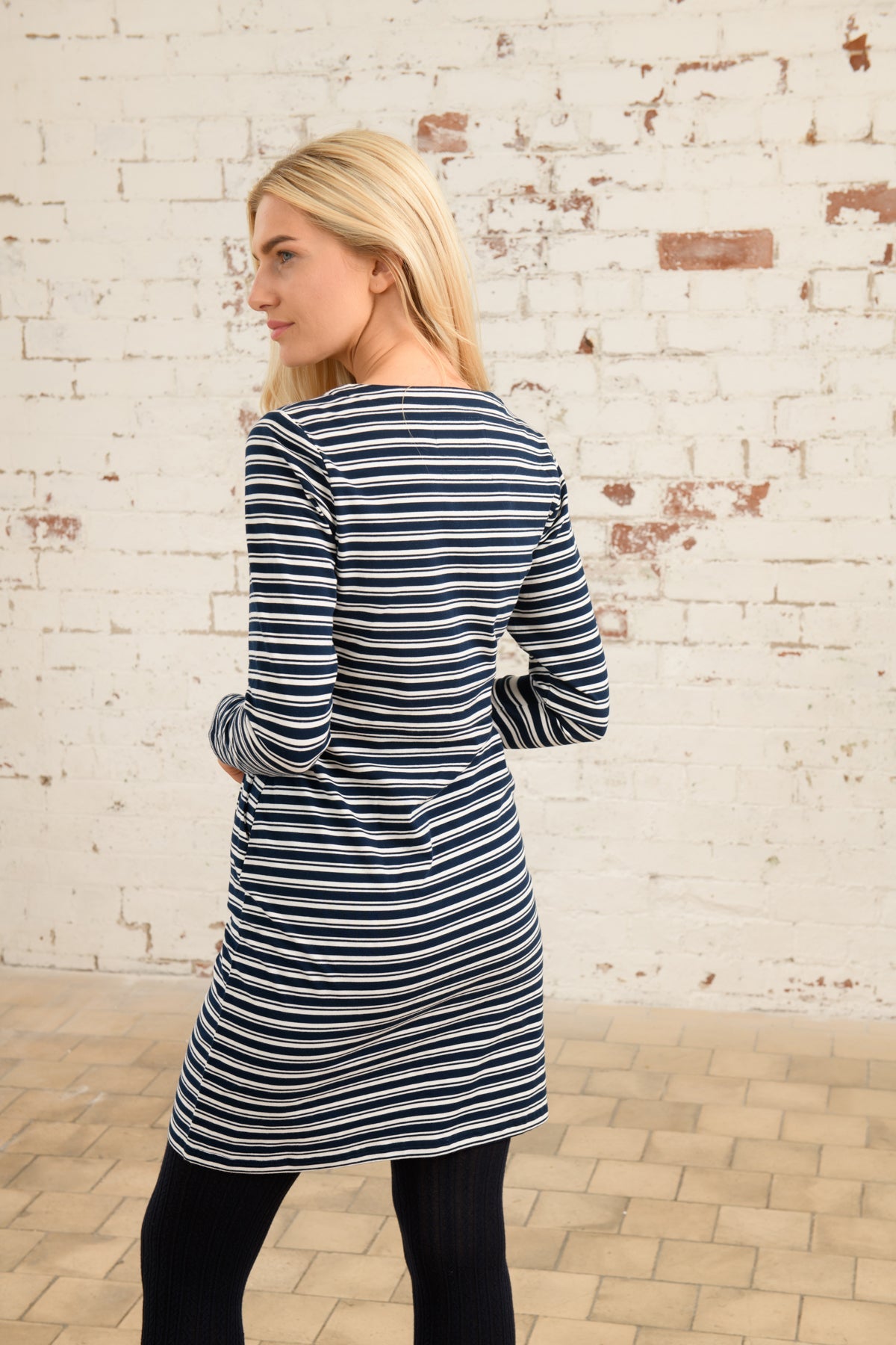 Ivy Dress - Navy Stripe