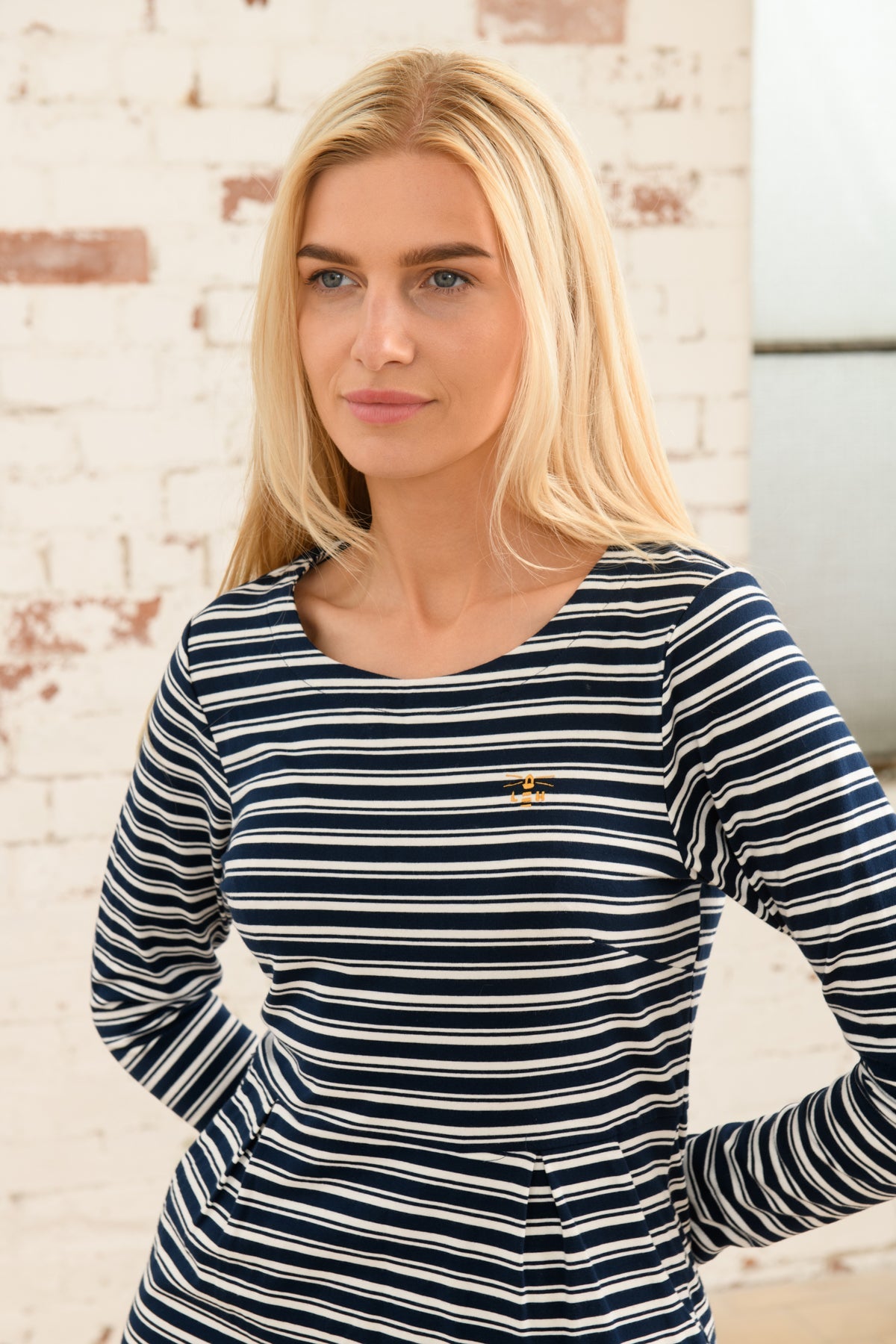 Ivy Dress - Navy Stripe