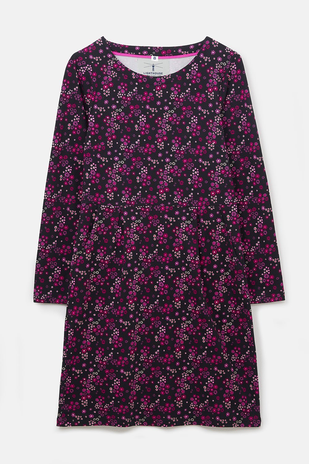 Ivy Dress, Raspberry Black Floral