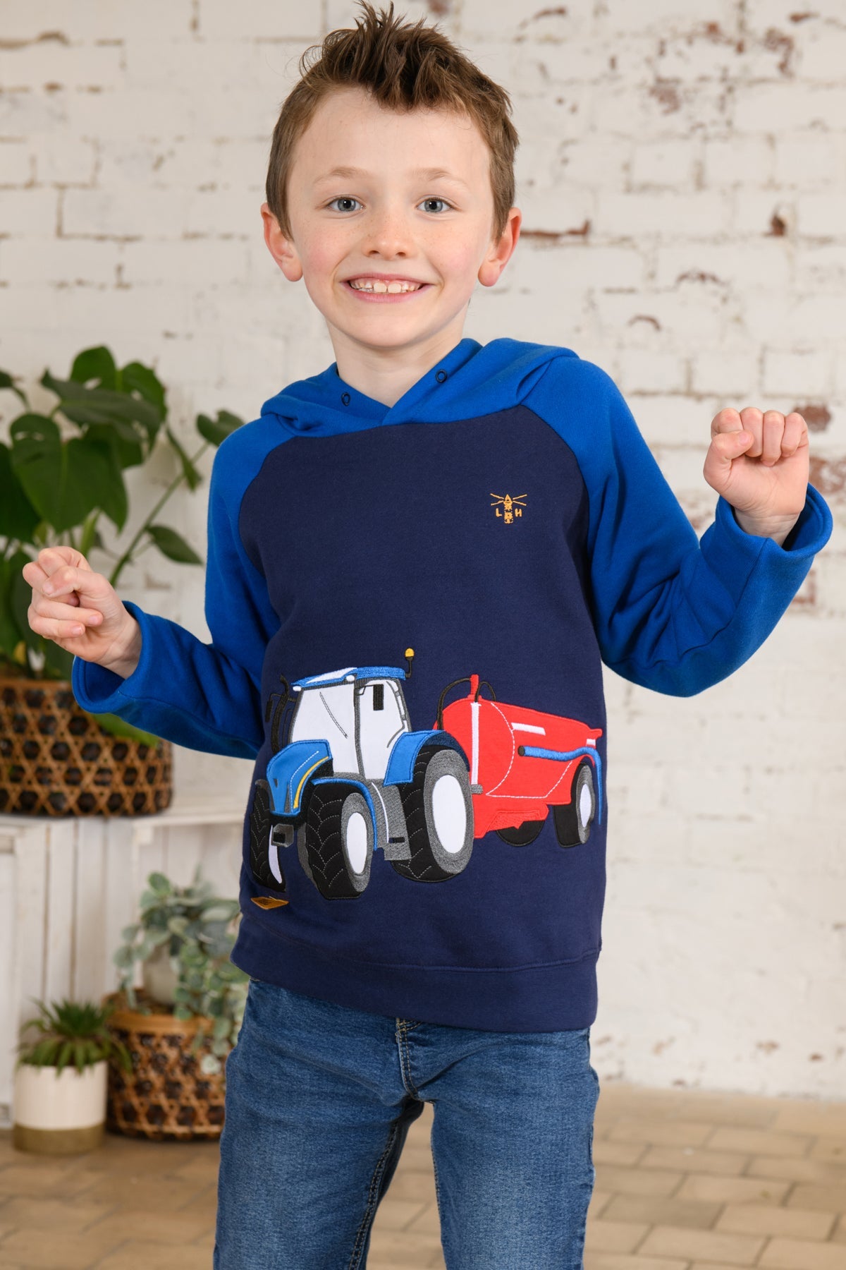 Jack Hoodie. Blue Tractor Slurry Farm Lighthouse