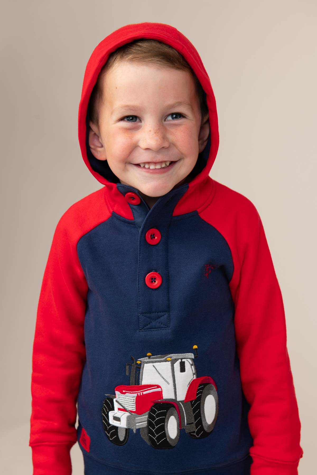 Jack Hoodie - Red Tractor Appliqué - Lighthouse