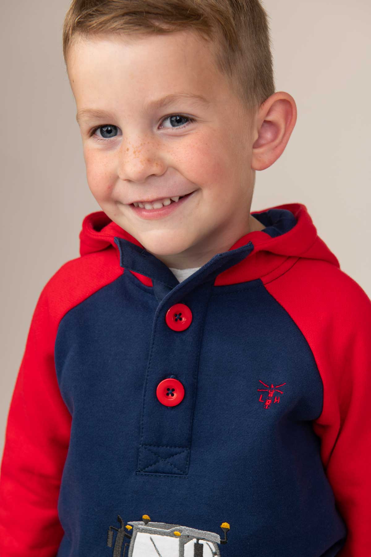 Jack Hoodie - Red Tractor Appliqué - Lighthouse