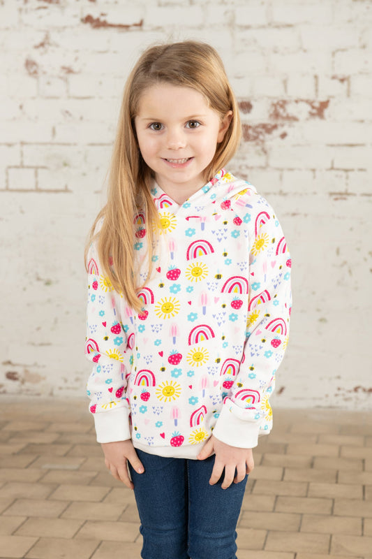 Jessie Hoodie - Rainbow Sunshine Print-Lighthouse