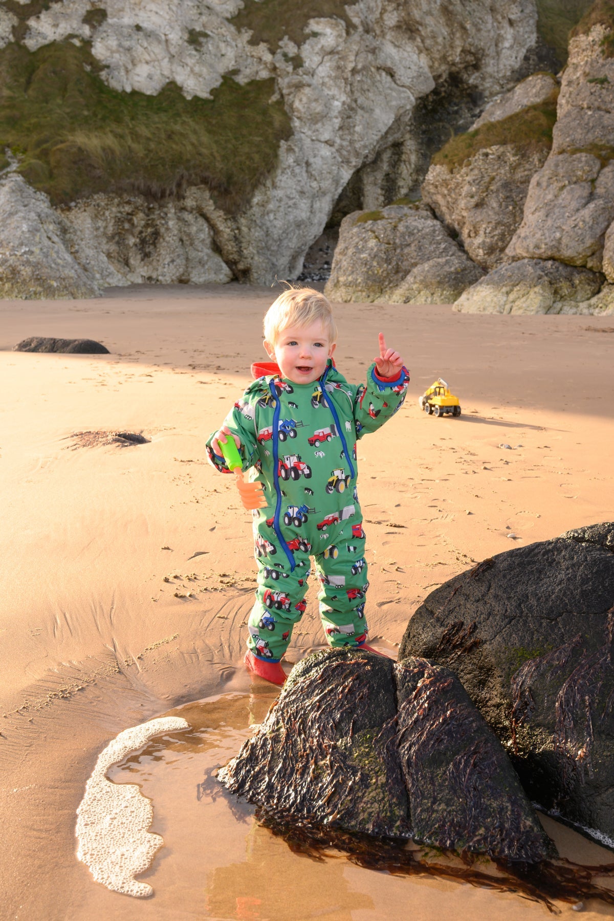 Jude Puddlesuit - Peagreen Tractor Print-Lighthouse