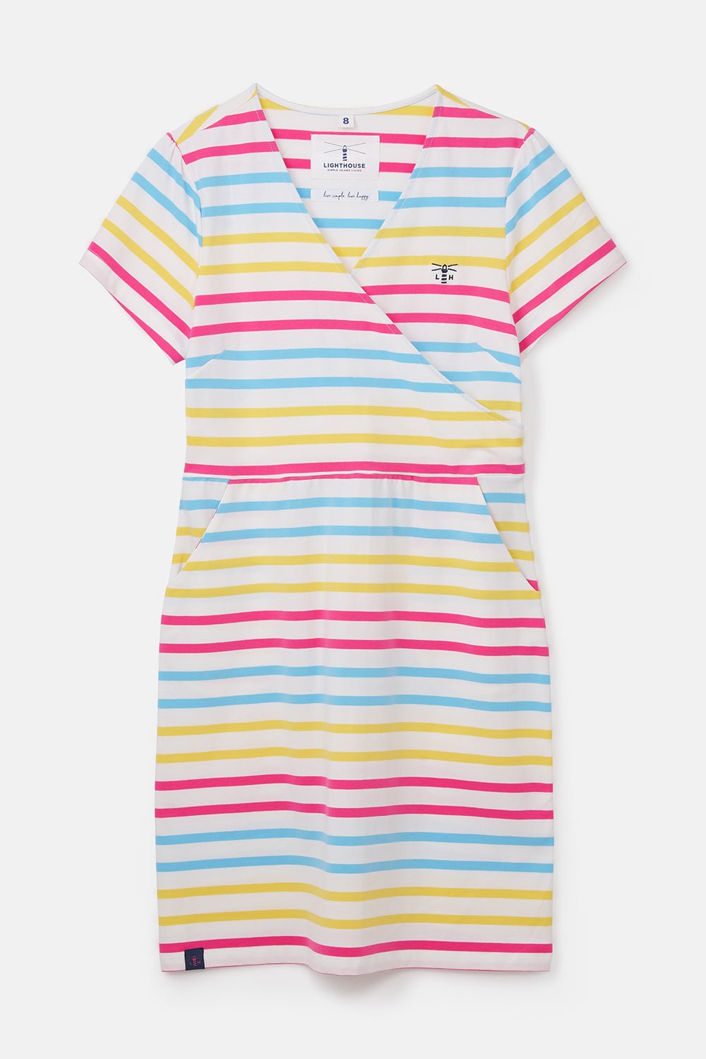 Lena Dress - Pink Sky Blue Stripe-Lighthouse