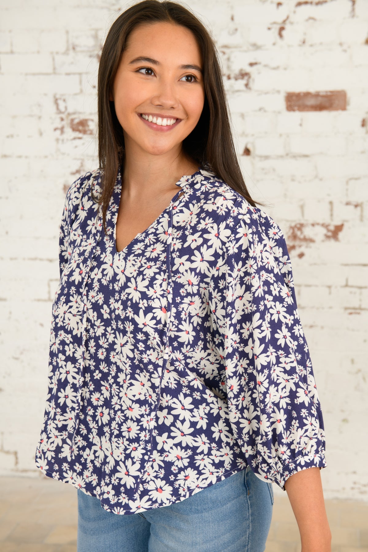 Lola Blouse - Indigo Daisy-Lighthouse