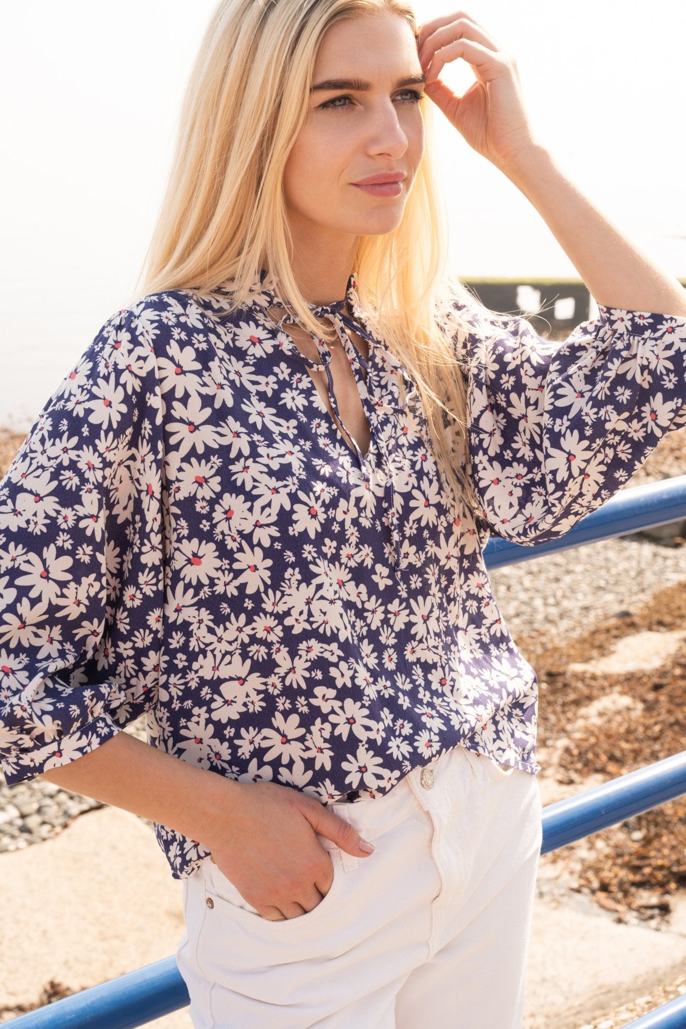 Lola Blouse - Indigo Daisy-Lighthouse