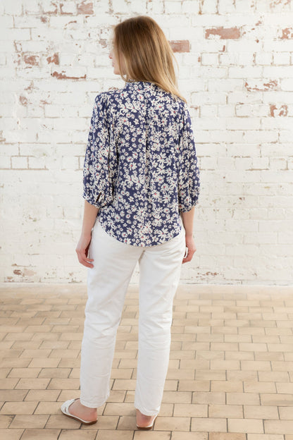 Lola Blouse - Indigo Daisy-Lighthouse