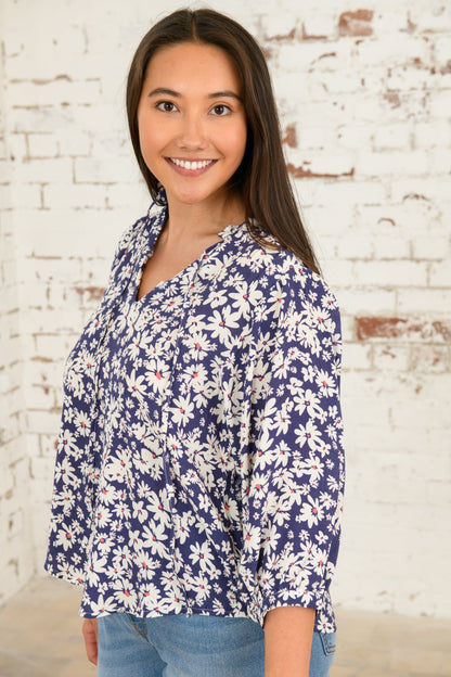 Lola Blouse - Indigo Daisy-Lighthouse