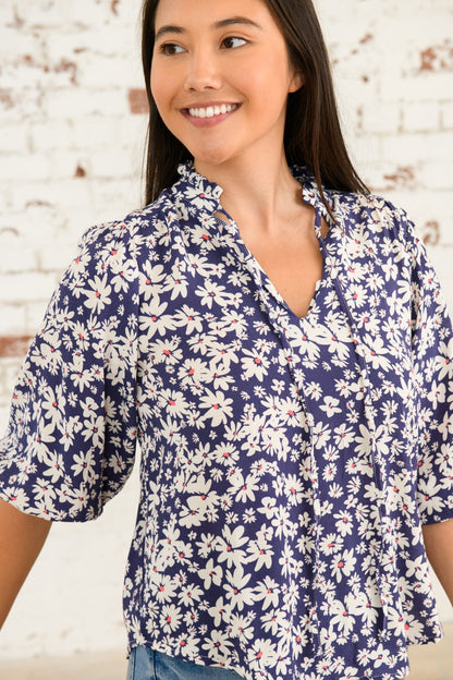 Lola Blouse - Indigo Daisy-Lighthouse