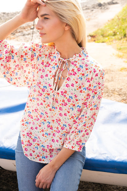 Lola Blouse - Summer Floral-Lighthouse