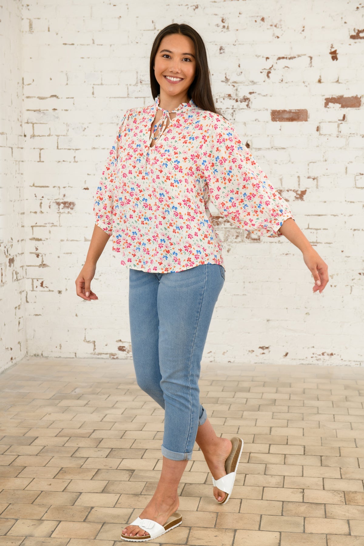 Lola Blouse - Summer Floral-Lighthouse