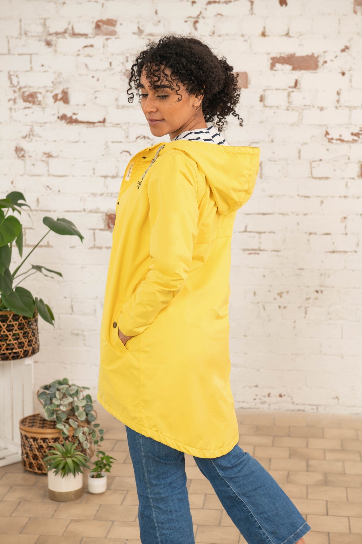 Long Beachcomber women's waterproof jacket, Dandelion