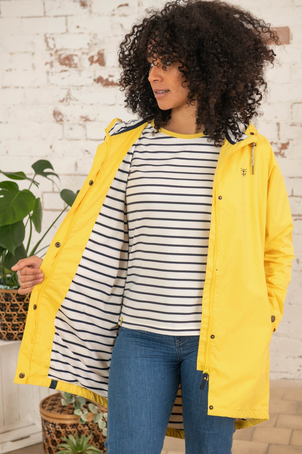 Long Beachcomber women's waterproof jacket, Dandelion