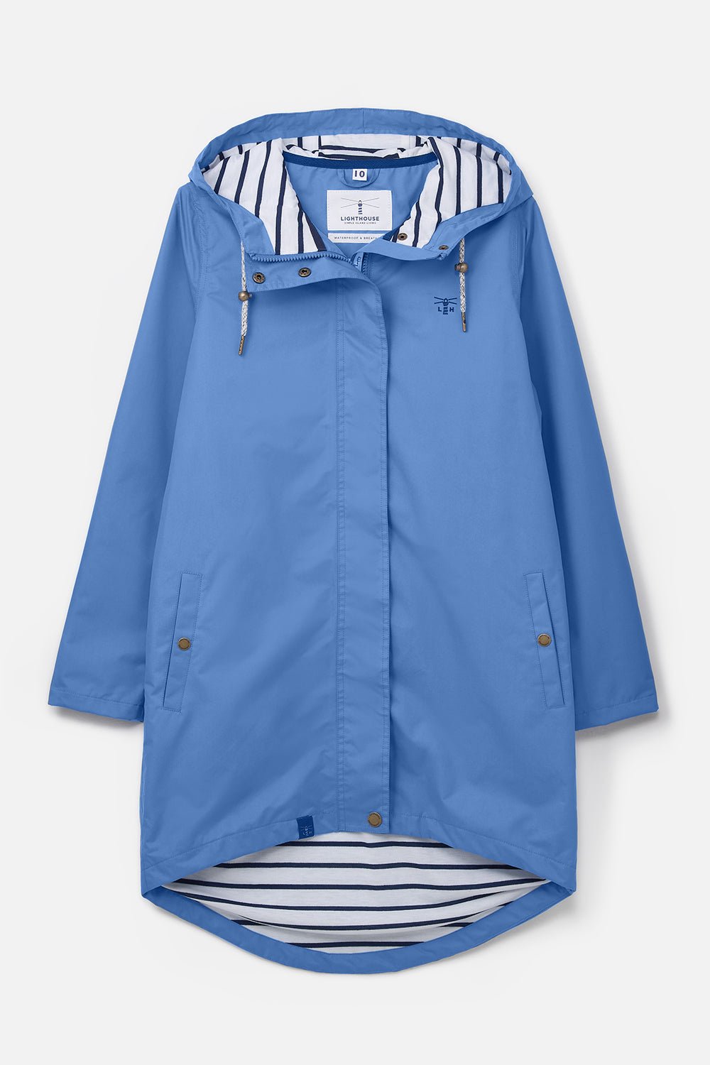 Long Beachcomber Jacket - Marine Blue-Lighthouse