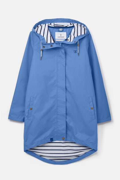 Long Beachcomber Jacket - Marine Blue-Lighthouse