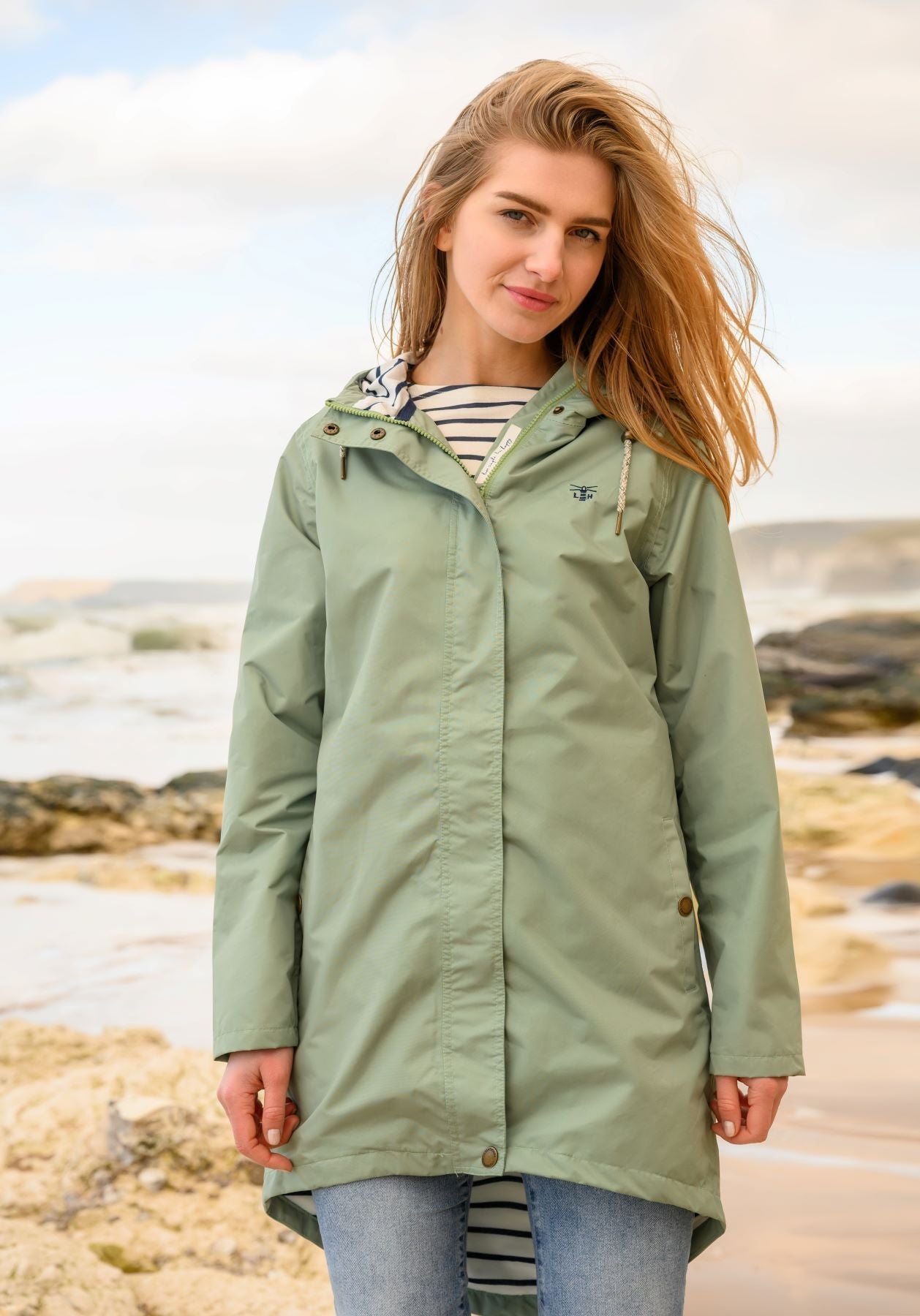 Long Beachcomber Jacket - Pistachio-Lighthouse