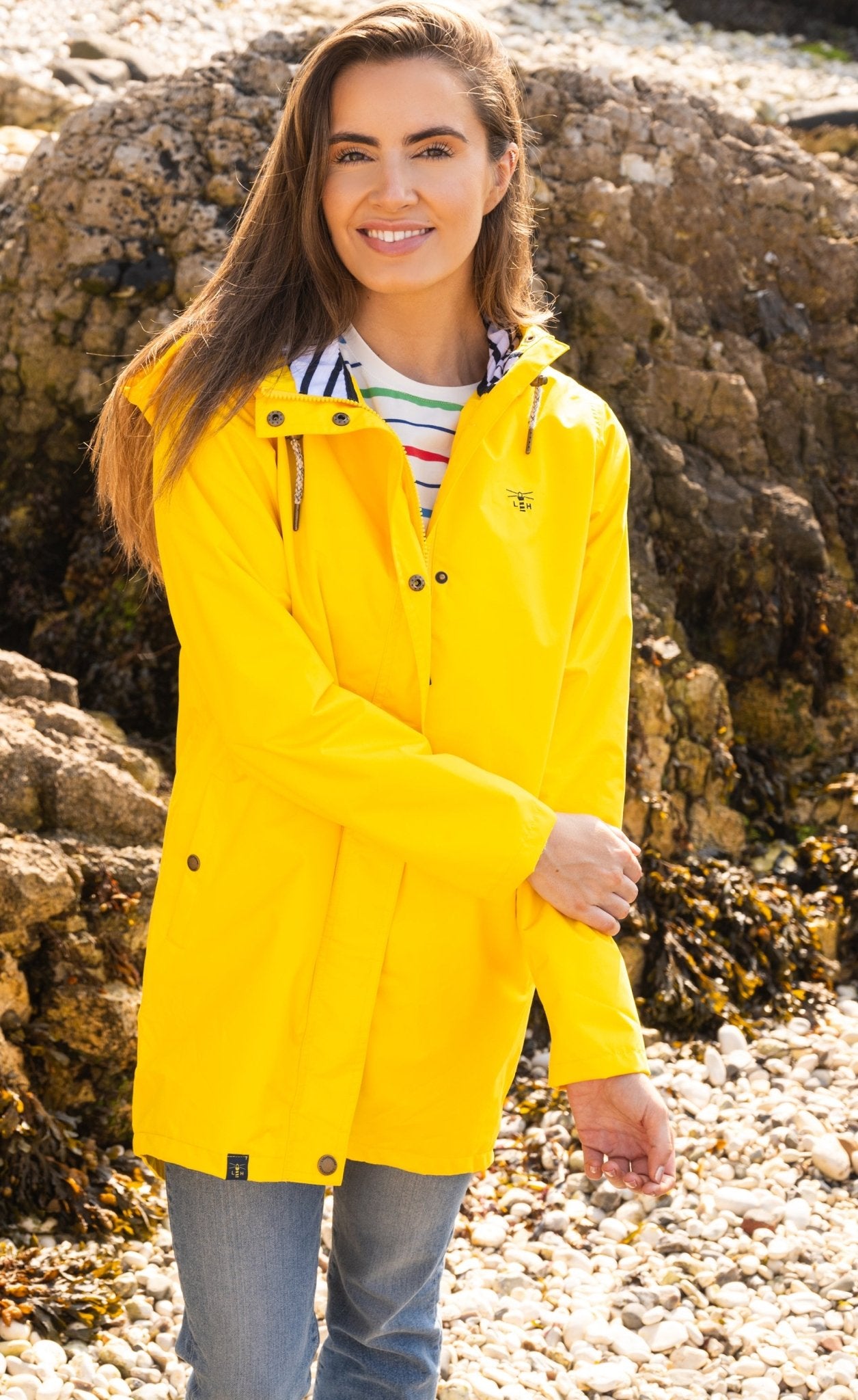 Yellow Rain Jacket Women's Yellow Coat Waterproof Coat The