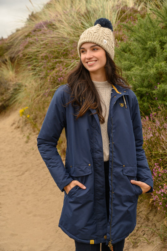 Long Iona Coat - Navy-Lighthouse