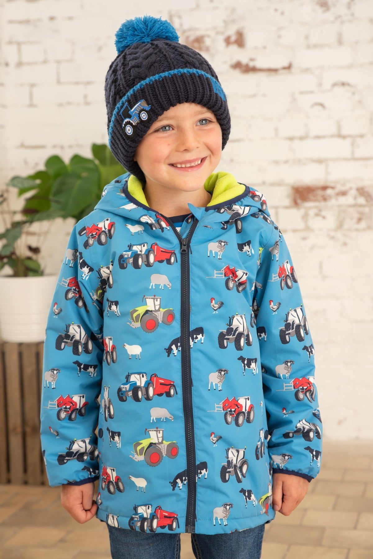 Lucas Coat - Blue Farm Print