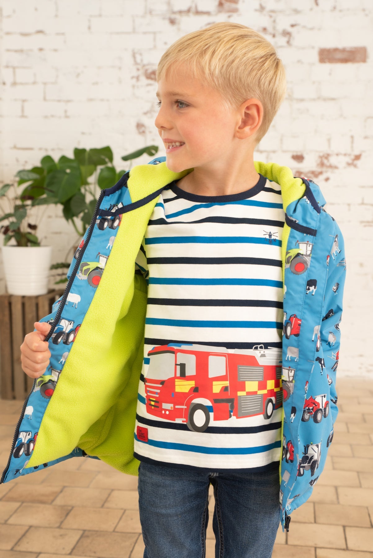 Lucas Coat - Blue Farm Print