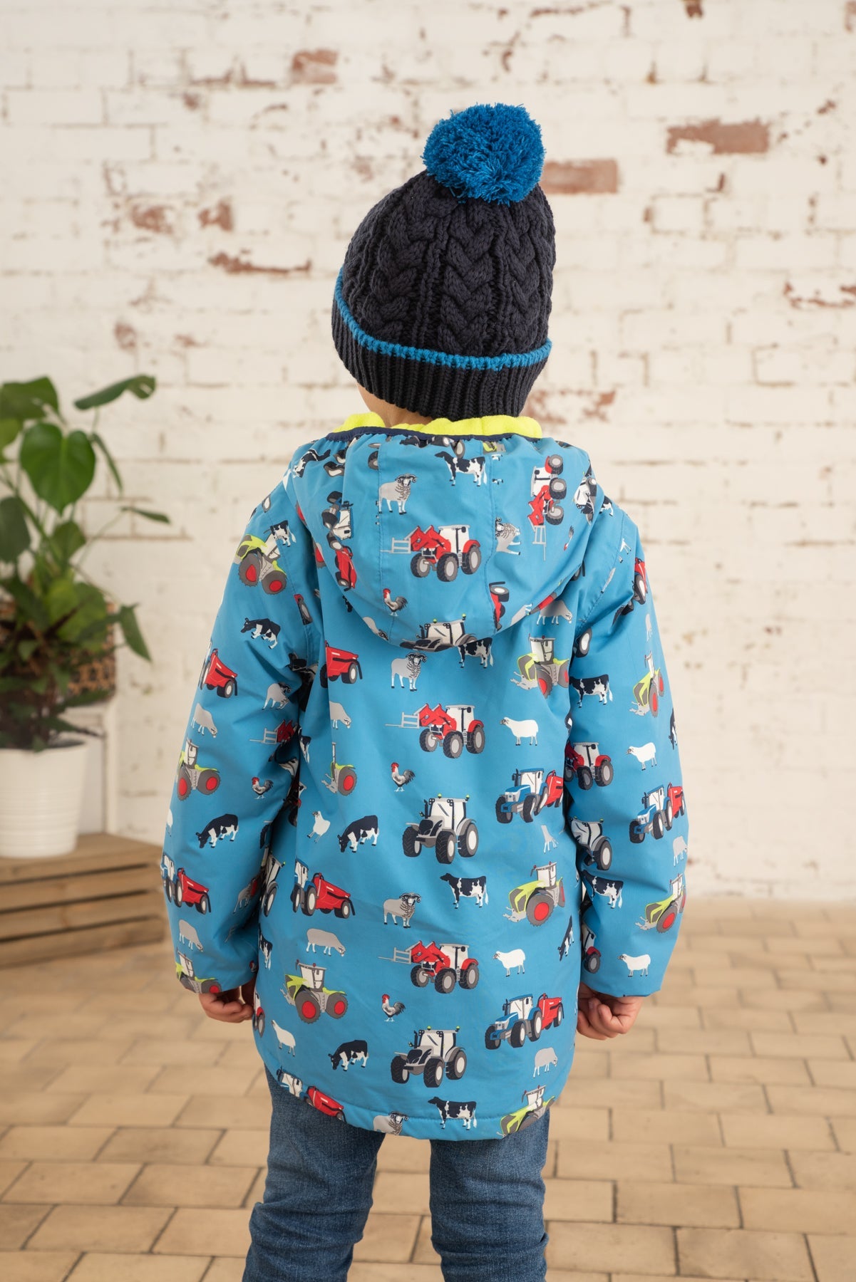 Lucas Coat - Blue Farm Print
