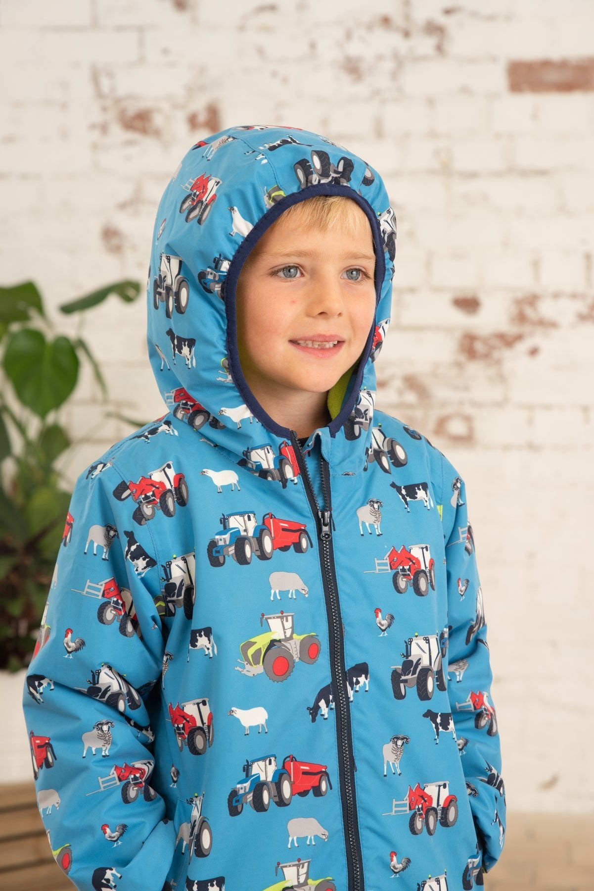 Lucas Coat - Blue Farm Print