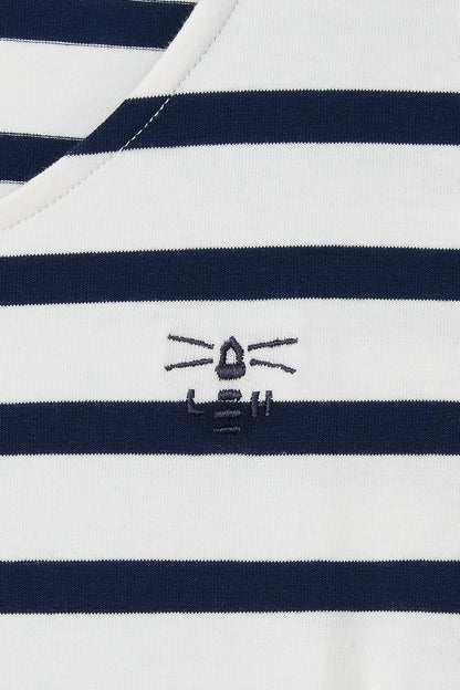 Lydia Dress - Cloud Midnight Stripe-Lighthouse