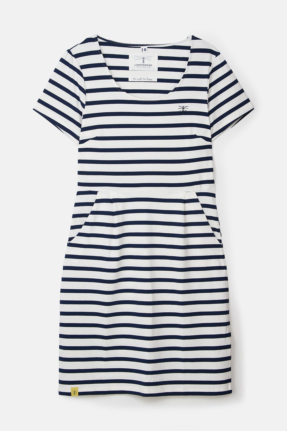 Lydia women's dress, Cloud Midnight Stripe