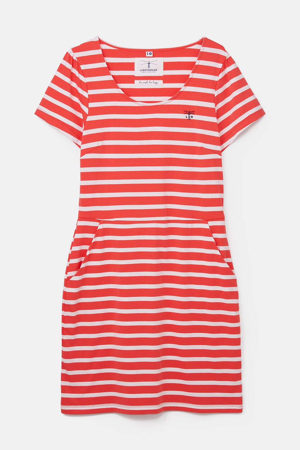 Lydia women's dress, Watermelon Stripe