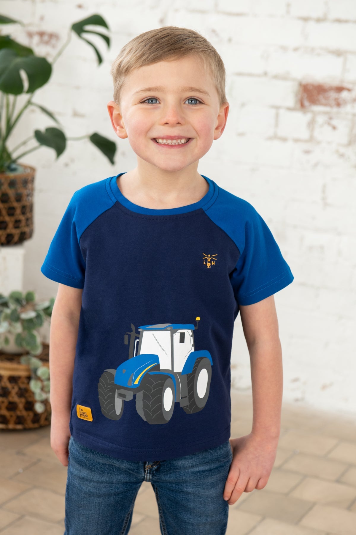 Mason Tee Shirt - Blue Tractor - Lighthouse