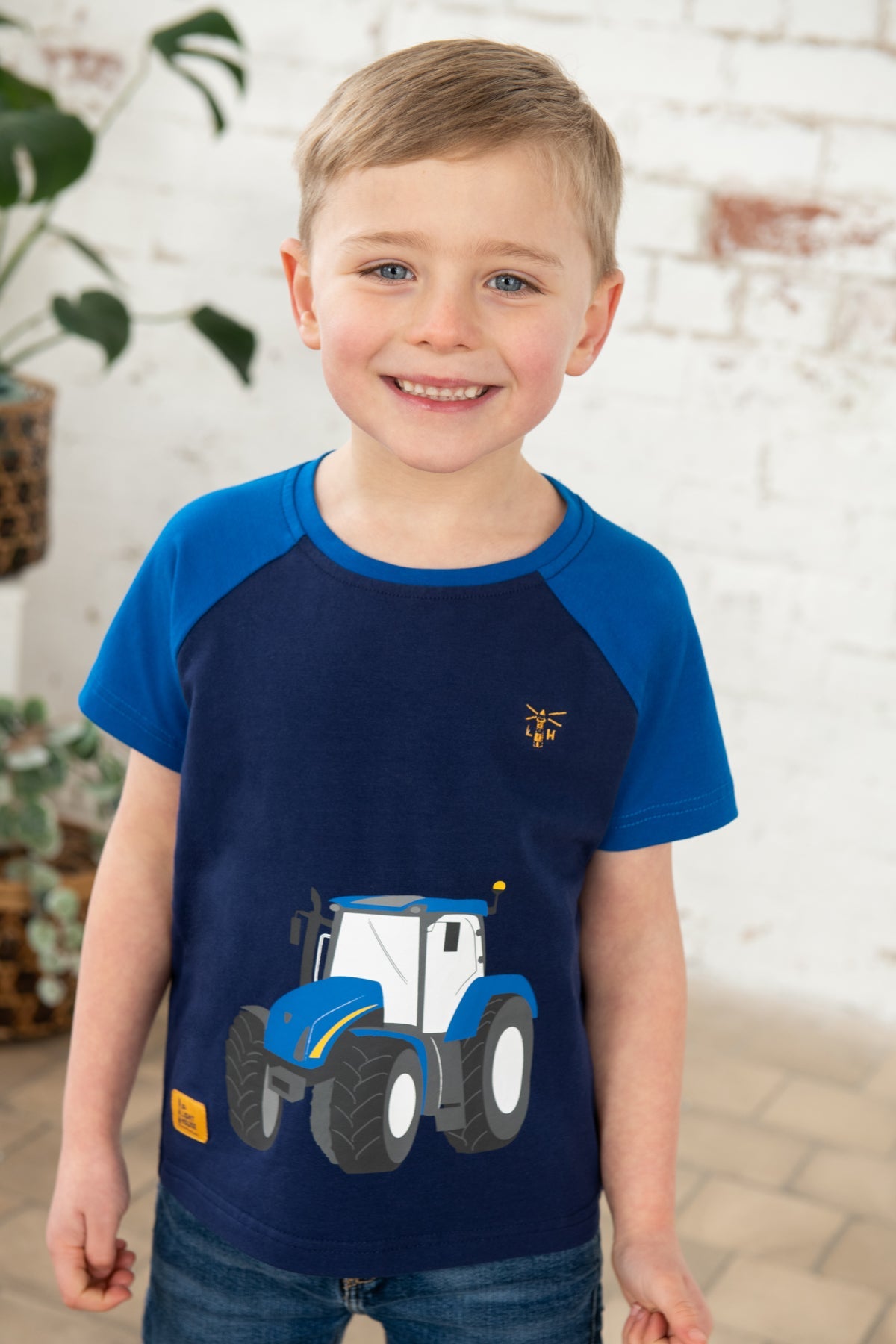 Mason Tee Shirt - Blue Tractor - Lighthouse