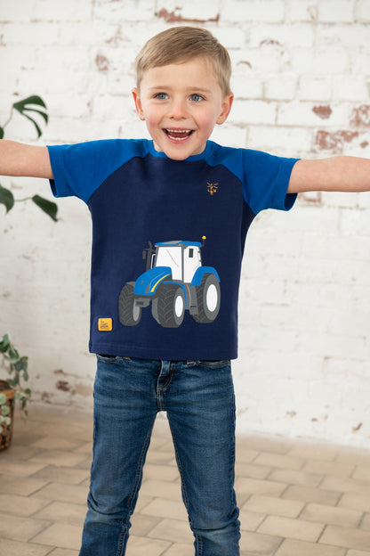 Mason Tee Shirt - Blue Tractor - Lighthouse