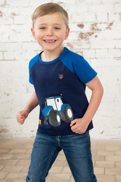 Mason Tee Shirt - Blue Tractor - Lighthouse