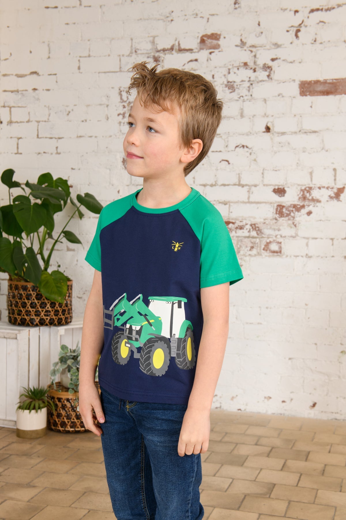 Mason Tee Shirt - Green Front Loader-Lighthouse