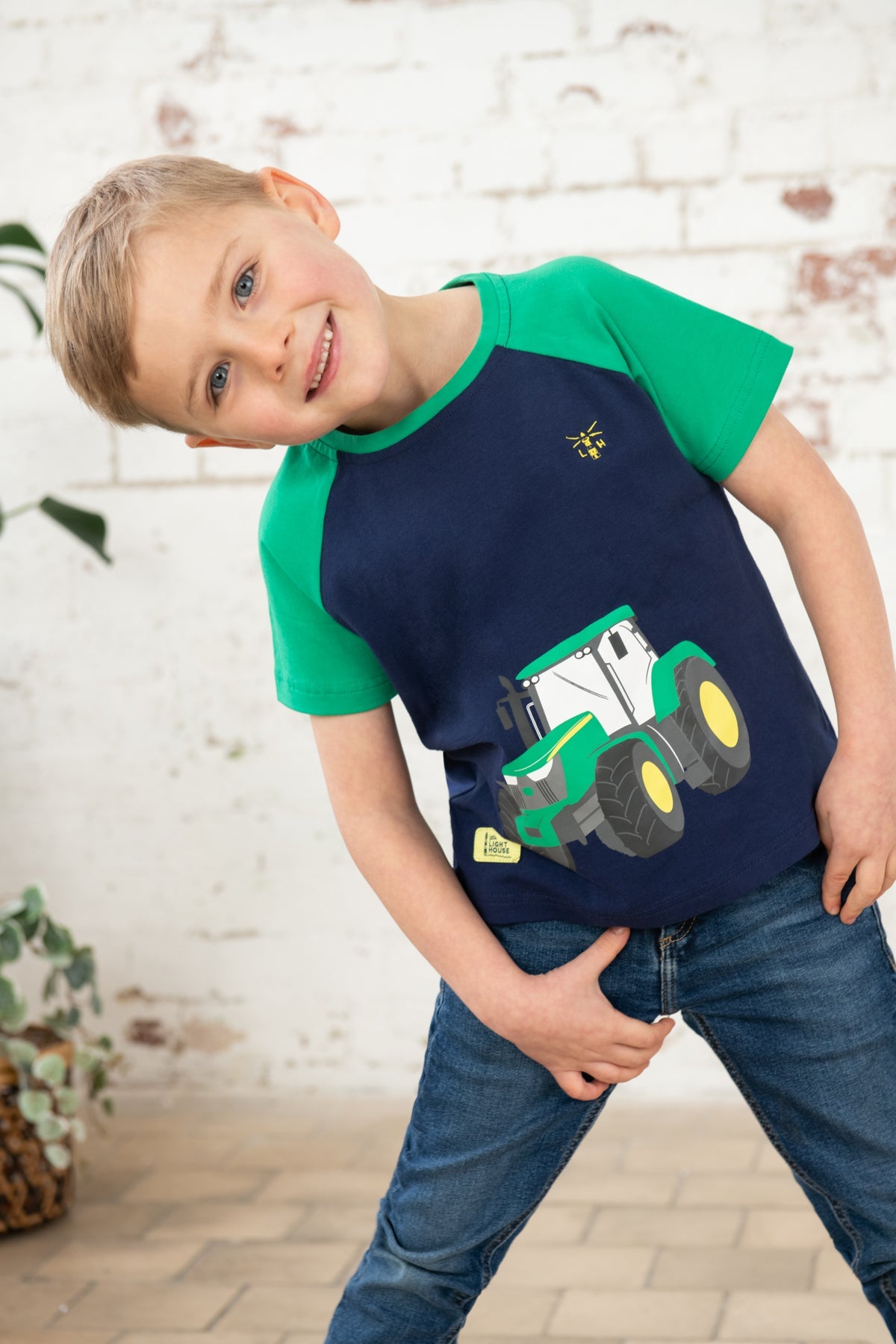 Mason Tee Shirt - Green Tractor - Lighthouse